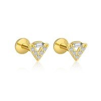 wholesale S925 Sterling Silver Wholesale-E4769-Gold/Pair 925 Silver