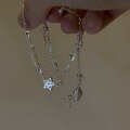 wholesale 925 Sterling Silver Madeleine Shell Cake Star Cookie Bracelet, Fresh and Delicate Double-Layer Chain Accessory for Women-0-0