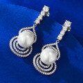 wholesale S925 Sterling Silver New 10mm Imitation Pearl Shell Bead Gourd Stud Earrings, Small and Exquisite Style-0-1
