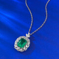 wholesale S925 Silver New Style Simulated Emerald 12*15mm Pendant for Women, the Joy of a Rich Lady, Hot Sale on Douyin-0-3