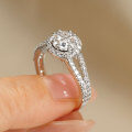 Zirconium Crossed Arms Light Luxury Cocktail Ring, Xiaohongshu Style-0-34