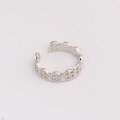 wholesale Sterling Silver Adjustable Open Ring with Lace Cut-out Design, Dunli Jewelry New Collection Light Luxury and Versatile-0-1