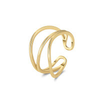 wholesale 925 Sterling Silver Three-Layer Interwoven Line Index Finger Ring for Women, Small and Unique Design Minimalist Plain Band Tail Ring-White gold 1.98g Adjustable opening