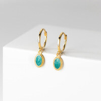 wholesale S925 silver Nalan1 Korean-style minimalist elegant oval ear cuff retro green pendant earrings for women M01334-S925 silver pair gold 925 silver