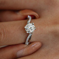 S925 Sterling Silver Moissanite Ring, High-End Ladies' Twist Shank Six-Claw Classic Proposal, Drop Shipping-0-1