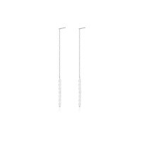 wholesale 925 Sterling Silver Long Tassel Pearl Earrings, Women's Small Batchins。-E3055-White Gold 925 Silver