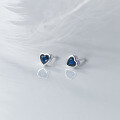 wholesale S925 silver women's small and delicate heart-shaped diamond-studded earrings, elegant student heart-shaped sweet ear accessories M02072-0-3