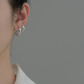 wholesale 925 Sterling Silver Minimalist Smooth Round Hoop Earrings Unisex Cool Style M04015-0-3