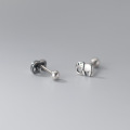 wholesale S925 Silver Thai Silver Earrings for Women, Korean Style Small and Cute Elephant Animal Retro Antique Earrings G8874-0-2
