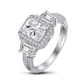 S925 Silver Geometric Zirconia Ring for Women's Wedding Proposal-0-2