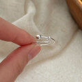 wholesale S925 Sterling Silver Push-Pull Round Bead Ring for Women, Small and Fashion-Ins Style Minimalist Statement Ring-0-1