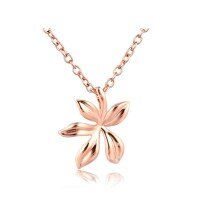 wholesale 18K Gold Fashion Commuter Floral Pendant Women's Ins Fresh Sweet 9K Rose Gold Plain Gold Necklace Pendant One-Click Dropshipping-Rose Gold 9K