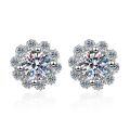 wholesale PT950 Platinum Plated S925 Silver Stud Earrings for Women with Moissanite Simulated Diamond Earrings, One-Piece Drop Shipping-0-4