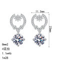 S925 Sterling Silver Moissanite Stud Earrings for Women-0-3