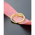 wholesale Wholesale S925 Silver Gold-Plated Zirconia Inlaid Open Ring, Korean and Japanese Style Minimalist Chanel-Inspired Hollow-Out Women's Ring-0-3