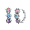 wholesale 14K Gold & S925 Silver Plated Cross-Border Sourcing Colored Zircon Ear Hoop Earrings for Women Wholesale-0-4