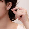 wholesale 925 Pure Silver Minimalist Christmas Tree Asymmetric Versatile Stud Earrings For Girls Wholesale-0-4