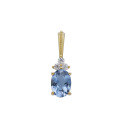 wholesale 10k Gold Jewelry Light Luxury Minimalist Pendant Natural Blue Topaz Necklace Niche Design Light Jewelry-0-5