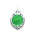 wholesale Gold Plated 925 Silver Pendant with High-Carbon Diamond Muzo Green Round Natural Chalcedony Luxury Jewelry for Women 520 Gift-0-4