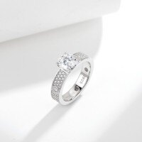 S925 Silver 18k Gold Plated 1ct Moissanite French Engagement Ring-1ct Mozambique  US size 8