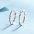 wholesale S925 sterling silver new micro-pave moissanite ear clips, minimalist and elegant classic hoop earrings, ready stock for wholesale-0-5
