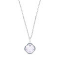 Sterling Silver Rhinestone Choker Necklace, Simple Pendant-0-6