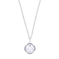 Sterling Silver Rhinestone Choker Necklace, Simple Pendant-S925 Sterling Silver + Firework-Cut White Zirconium  925 Silver
