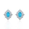 wholesale S925 Sterling Silver 15ct Oval 6*9 Earrings Women's Stylish Elegant Stud Earrings-0-6