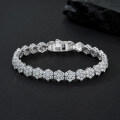 Sterling Silver Fashion New Luxury Full-Diamond Moissanite Lady Bracelet Tarnish-Free-0-2