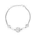 wholesale S925 Sterling Silver Maker's Chinese-style Diamond-encrusted Multi-Fu Character Bracelet for Women, Simple and Unique Design Accessory-0-4