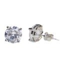 wholesale S925 Sterling Silver Europe and America Cross-Border Four-Prong Classic Moissanite Stud Earrings with Eight Hearts and Eight Arrows, 2 Carat, Unisex-0-4