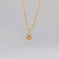 wholesale S925 silver plated with 14k gold, Japanese-style niche luxury white zircon necklace-0-0