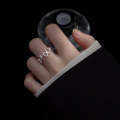 wholesale S925 Silver Korean-style Elegant Hollow Geometric Oval Ring for Women, Petite and Unique Finger Ring J8367-0-1