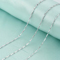 wholesale S925 Silver Source Factory Accessory Fashion Women's Elegant Necklace Simple Collarbone Chain Step-Up Chain-0-4