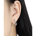 wholesale S925 sterling silver women's earrings with a new, niche, fashionable, and unique U-shaped design featuring irregular cutouts for an elegant and sophisticated look-0-3