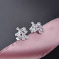 wholesale S925 Silver New Korean-Japanese Style Fashion Minimalist Personality Leaf Earrings-0-1