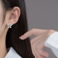 wholesale 925 Sterling Silver Sunflower Ear Clasp Two-Tone Retro Vintage Sweet Exquisite Floral Earrings M03132-0-2