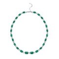 wholesale S925 Sterling Silver European and American New Classic Green Women's Synthetic Emerald Necklace for Women-0-4