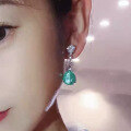 wholesale Metal: 925 Sterling Silver, ZHUOZHFAN Jewelry Style Simulated Emerald Stud Earrings, Vintage-inspired Earrings for Export Hot-Selling Accessories-0-1