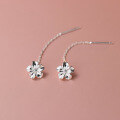 wholesale S925 Sterling Silver Sweet Style Light Luxury Niche Design High-End Gardenia Ear Thread M05502-0-1