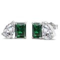 wholesale Metal: 925 Sterling Silver Gemstone: Square Emerald Cut Drop Zircon Set Includes Necklace, Ring, and Earrings-0-5