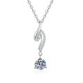 S925 Sterling Silver Moissanite Necklace Pendant-0-3