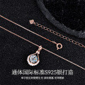 Sterling Silver Moissanite Teardrop Necklace, Minimalist and Versatile-0-0