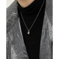 wholesale S925 Sterling Silver Korean Version Ins Minimalist Niche Design Versatile Smooth Heart-shaped Pendant Collarbone Necklace for Women-0-3