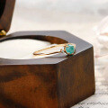 wholesale S925 Sterling Silver Vintage Minimalist Small Fresh Amazonite and White Crystal Ring by Dunli Jewelry-0-3