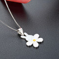 wholesale 925 Sterling Silver European & American Style Cross-border Accessories Bunny Necklace for Women, Cartoon Creative Design with Enamel Flower Pendant-0-2