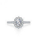 S925 Silver 1ct Oval Moissanite Ring for Women-0-0