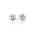 wholesale S925 Sterling Silver New Small Niche Personalized Ins Advanced Sense Minimalist Style Irregular Smooth Round Diamond-Inlaid Stud Earrings for Women-0-6