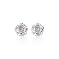wholesale S925 Sterling Silver New Small Niche Personalized Ins Advanced Sense Minimalist Style Irregular Smooth Round Diamond-Inlaid Stud Earrings for Women-EF1123/Small Model [with sterling silver ear plugs] 925 silver
