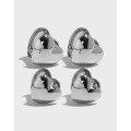 wholesale S925 Sterling Silver Minimalist Versatile Textured Heart-Shaped Smooth Korean Style Ins Niche Design Ear Clips for Women-0-0